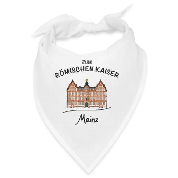 Mainz, Wahrzeichen Zum Römischen Kaiser - Bandana - Weiß - Vorne