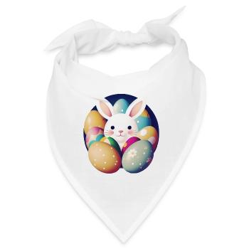 Osterhase mit Ostereiern - Bandana - Weiß - Vorne