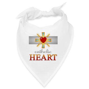 Catholic Heart - Bandana - Weiß - Vorne