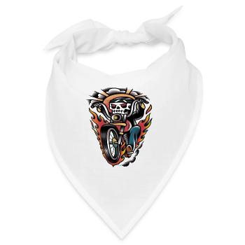 Biker-Tattoo-Kunst der alten Schule - Bandana - Weiß - Vorne