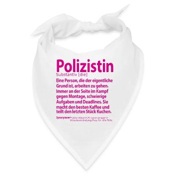 Polizistin Abschied Abschiedsgeschenk für Kollegin - Bandana - Weiß - Vorne