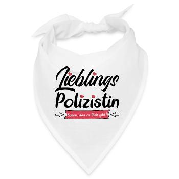 Polizistin Abschied Abschiedsgeschenk für Kollegin - Bandana - Weiß - Vorne