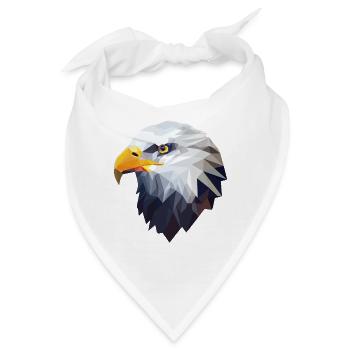 Stilisierter, geometrischer Adler - Bandana - Weiß - Vorne