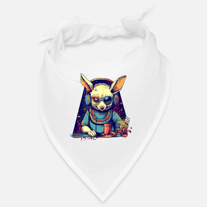 Cool bunny as DJ with broken sunglasses Bandana