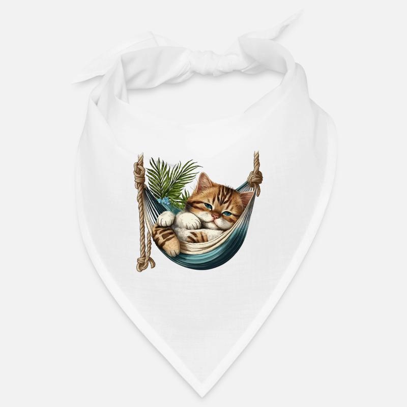 Chat dans un Hammock - Bandana - blanc