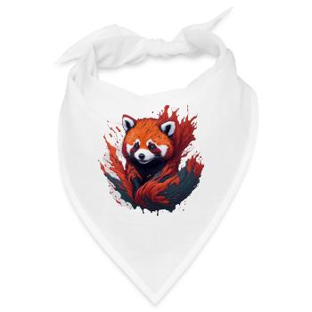 Roter Panda im Farbwirbel - Bandana - Weiß - Vorne