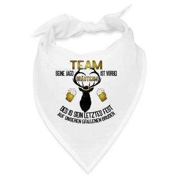 Team Bräutigam JGA Hirsch Jagd Humor - Bandana - Weiß - Vorne