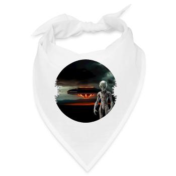 Wo ist der Beleg für Ufos und Alien - Bandana - Weiß - Vorne
