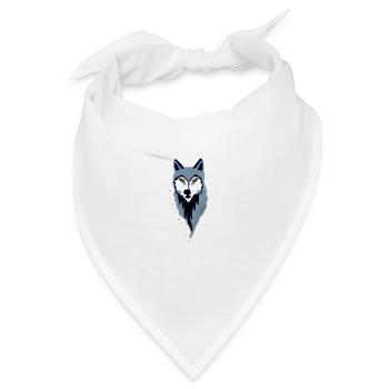 grauer Wolf, Kopf, print - Bandana - Weiß - Vorne