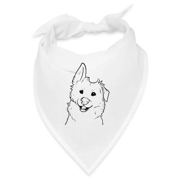 Lustiger und lustiger Hund - Bandana - Weiß - Vorne