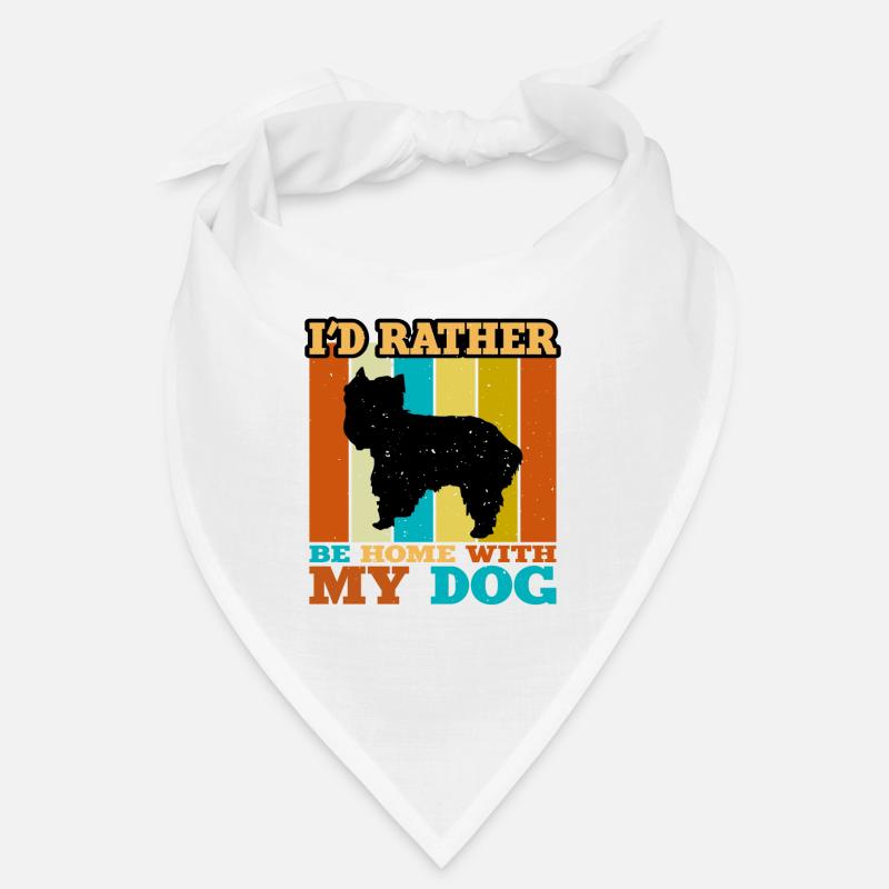 Yorkshire Terrier Chien Amour Silhouette Rétro Coucher de soleil Bandana