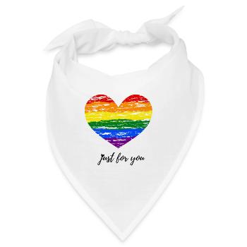 Regenbogen Herz im Vintage Pride Style  Kurzbeschr - Bandana - Weiß - Vorne