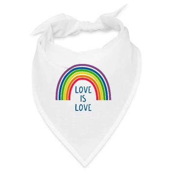 Love Is Love Regenbogen Pride Motiv - Bandana - Weiß - Vorne
