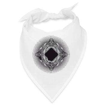 ineinander verwobenes kunstvolles Ornament - Bandana - Weiß - Vorne