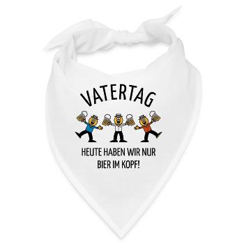 Vatertag – Bier Im Kopf (Karikatur Tanz / 5C / B) - Bandana - Weiß - Vorne