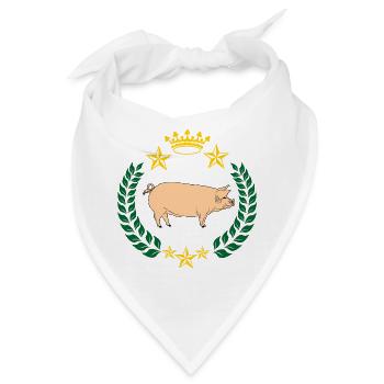 Schwein im Lorbeerkranz befleckt - Bandana - Weiß - Vorne