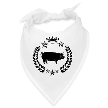 Schattenschwein im Lorbeerkranz mit Krone - Bandana - Weiß - Vorne