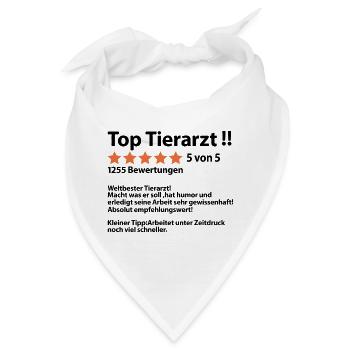 Dankeschön Danke sagen an Tierarzt Tierarztpraxis - Bandana - Weiß - Vorne