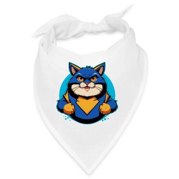 Superheld Katze - Bandana - Weiß - Vorne