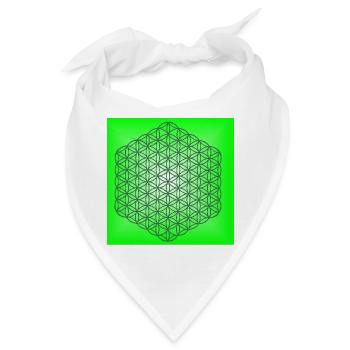 Blume des Lebens Entspannung - 5.Dimension - Bandana - Weiß - Vorne