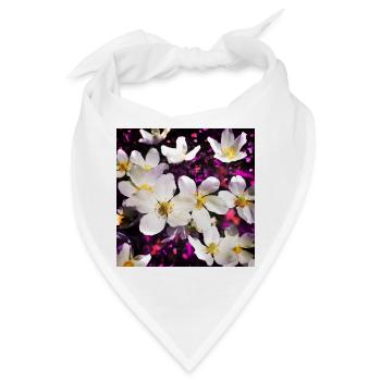 Weiße Anemonen - Bandana - Weiß - Vorne