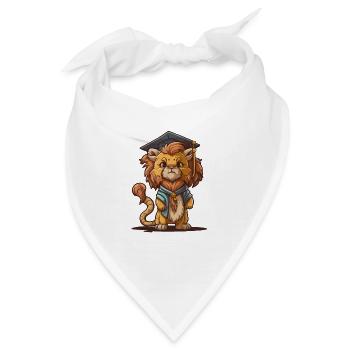 Gelehrter Löwe - Bandana - Weiß - Vorne