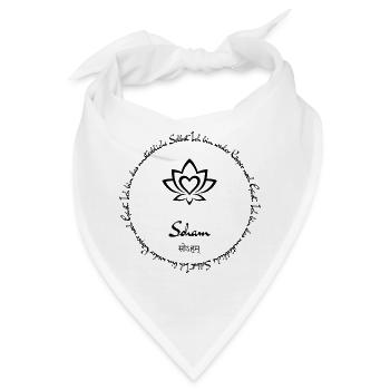 Lotus Love Design Yoga Mantra Soham - Bandana - Weiß - Vorne
