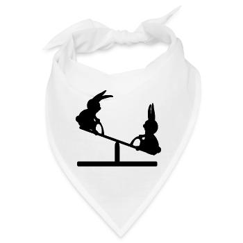 KINDER SPIELPLATZ SCHAUKELN - HASEN WIPPEN - Bandana - Weiß - Vorne