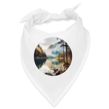 Alpensee Spiegelung Morgenglanz - Bandana - Weiß - Vorne