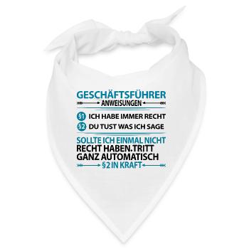 Geschäftsführer Lustig Sprüche mit witzigen Spruch - Bandana - Weiß - Vorne