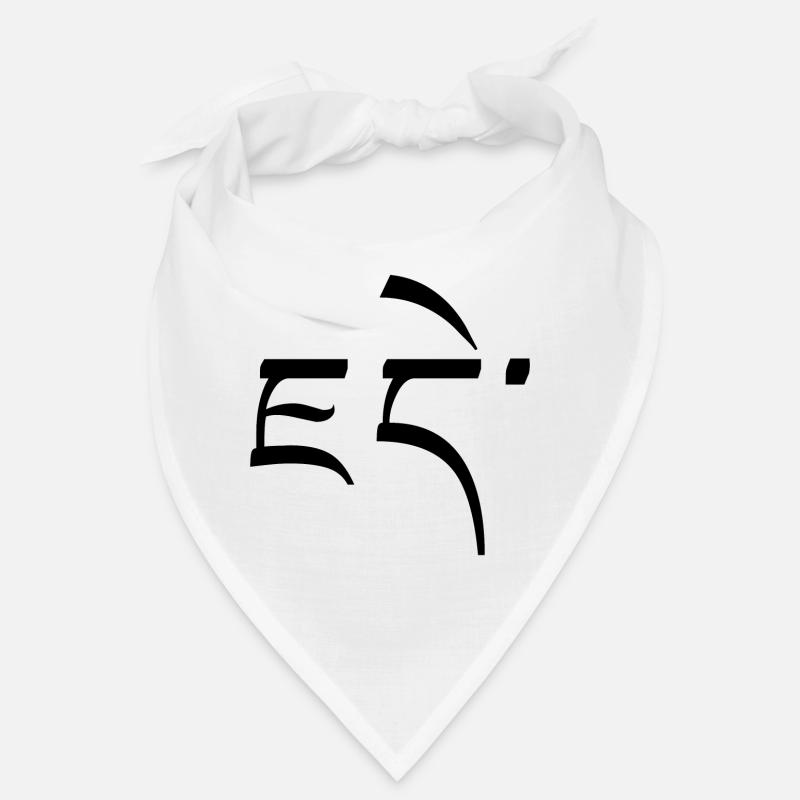 Tibetan Calligraphy Name Jade Black Typo Bandana