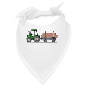 Traktor Landmaschinen Fahrzeug Kraftfahrzeug - Bandana - Weiß - Vorne