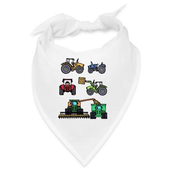 Landmaschinen Fahrzeug Nutzfahrzeug Traktor - Bandana - Weiß - Vorne