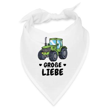 Kraftfahrzeug Herz Traktor Statement Landleben - Bandana - Weiß - Vorne