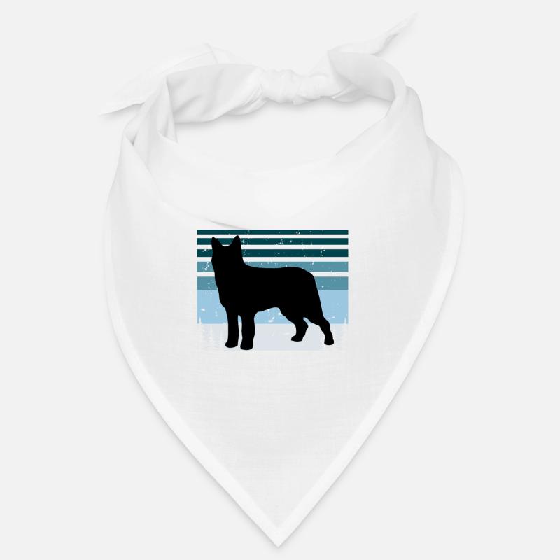 Bouvier Des Ardennes Chien Silhouette Rétro Coucher de Soleil Bandana