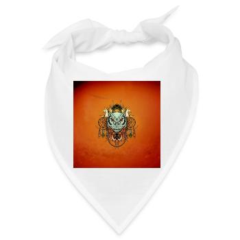 Elegante Eule mit Traumfänger - Bandana - Weiß - Vorne