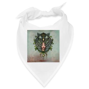 Im Schutz der Eule - Bandana - Weiß - Vorne