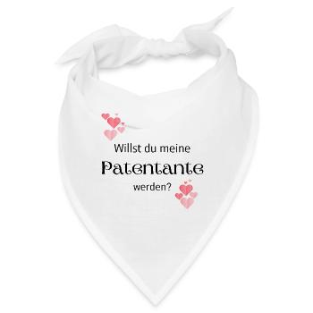 Willst du meine Patentante - Bandana - Weiß - Vorne
