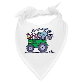 Ackerbau Bauernhof Traktor Nutzfahrzeug Fahrzeug - Bandana - Weiß - Vorne