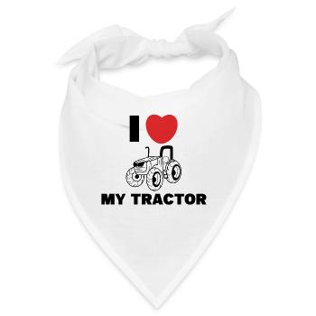 Ackerbau Herz Ich Liebe Traktor Statement Bauer - Bandana - Weiß - Vorne
