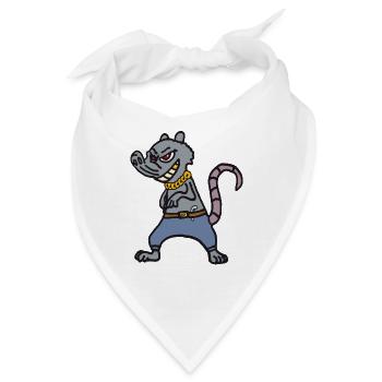 Ratte, rat, rats, Gangster, Bandit, ghetto - Bandana - Weiß - Vorne