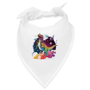 Interstellarer Dino - Bandana - Weiß - Vorne