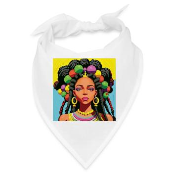 Schwarze Frau mit Dreadlocks - Bandana - Weiß - Vorne