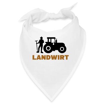 Landwirt Traktor Spruch Landleben Biobauer Feld - Bandana - Weiß - Vorne
