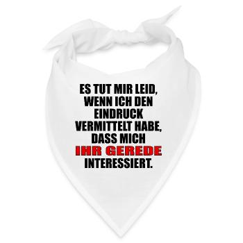 Kein Interesse - Bandana - Weiß - Vorne