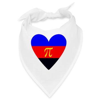 Polyamorie Pride Herzdesign - Bandana - Weiß - Vorne
