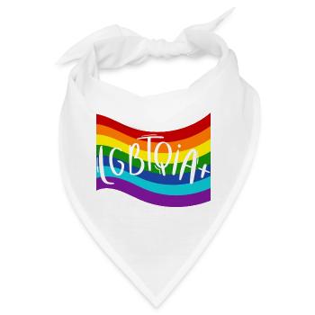 LGBTQIA+ Regenbogen-Pride Design - Bandana - Weiß - Vorne
