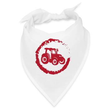 Traktor Landmaschinen Ackerbau Fahrzeug Schlepper - Bandana - Weiß - Vorne