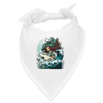 Surfende Sirene - Bandana - Weiß - Vorne
