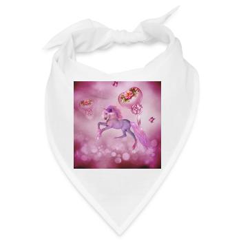 Wunderschönes Fantasy-Fohlen mit Herzen. - Bandana - Weiß - Vorne